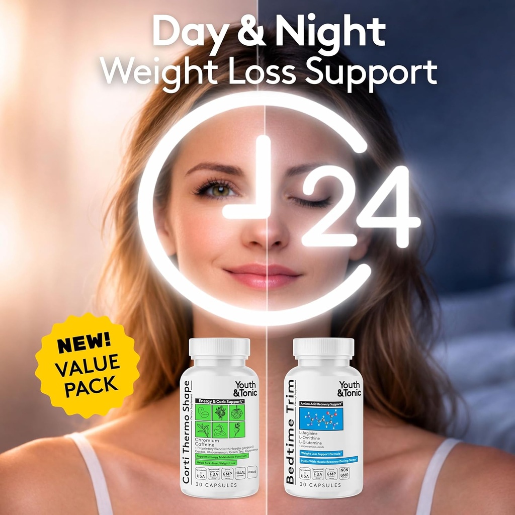 Youth & Tonic PM Bedtime Trim Amino Acids Supplement Pills for Men and Women | 30 Capsules to Support Metabolism and Defined Lean Muscles During Night Time 6