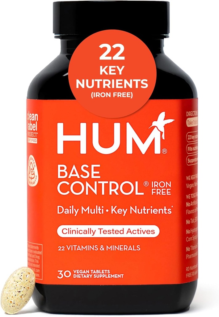 HUM Base Control Multivitamin for Women with Vitamin C, Iron, Biotin, Zinc, B Complex, Daily Women's Multivitamin, 22 Essential Vitamins & Minerals, Support for Pre-Menopause, Gluten Free, 30 Capsules 2