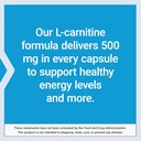 Life Extension L-Carnitine – 500 mg, Energy Supplement, Memory Supplement – Free Form Amino Acid, Nitric Oxide Support – Gluten-Free, Non-GMO, Vegetarian – Two Pack - 2 x 30 Capsules 6