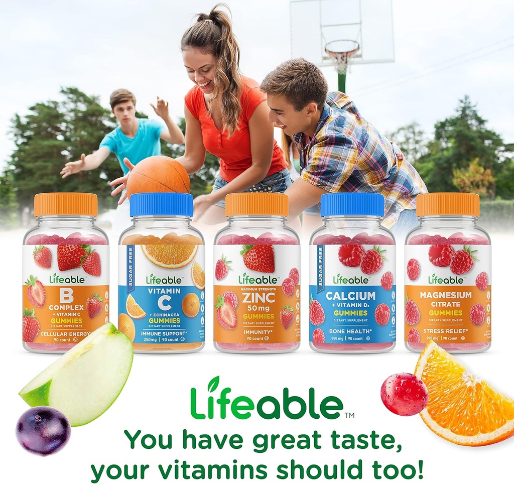 Lifeable Vitamin D 10000 IU + Phosphatidylserine (PS), Gummies Bundle - Great Tasting, Vitamin Supplement, Gluten Free, GMO Free, Chewable Gummy 6