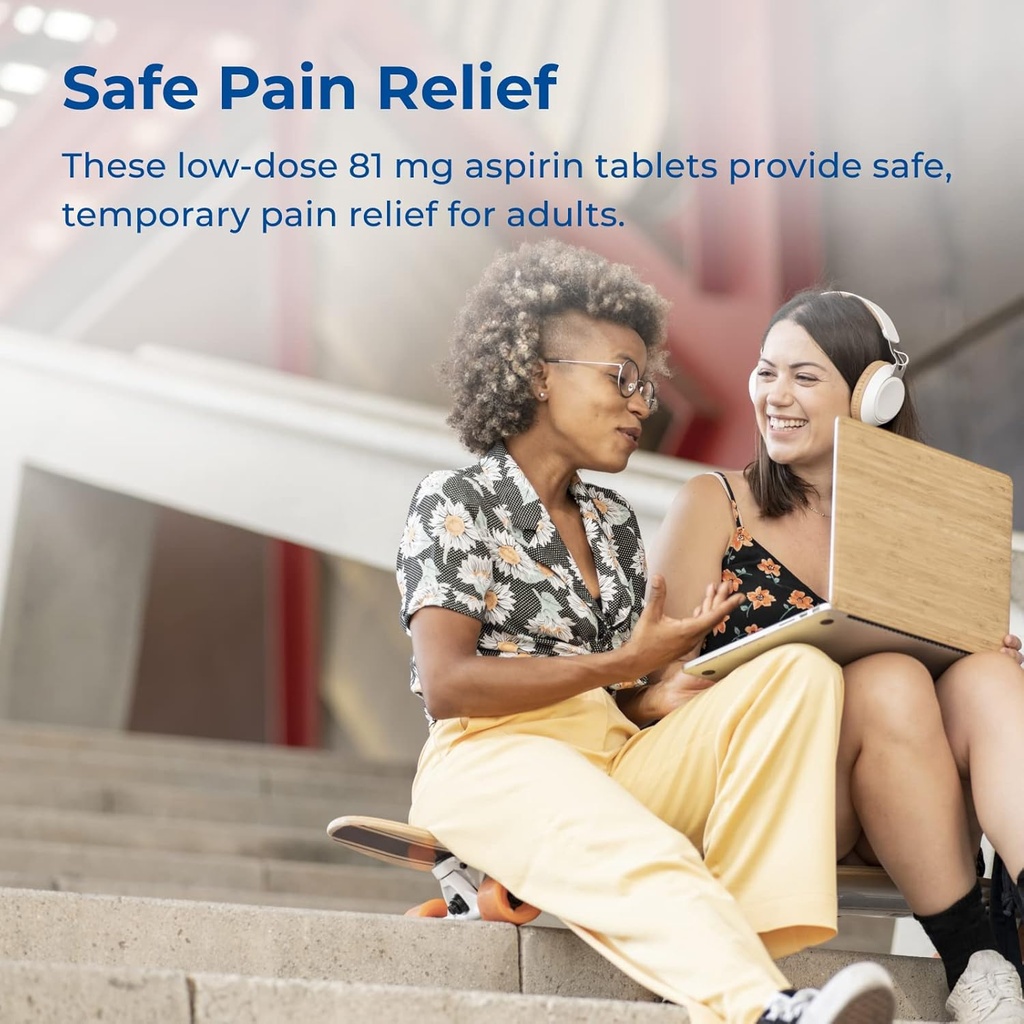 Rite Aid Aspirin Enteric Tablets - 81 mg Aspirin - 500 Count - Low-Dose for Headache Relief - Safety Coated - Aspirin Regimen - Migraine Medicine - Pain Relief 4