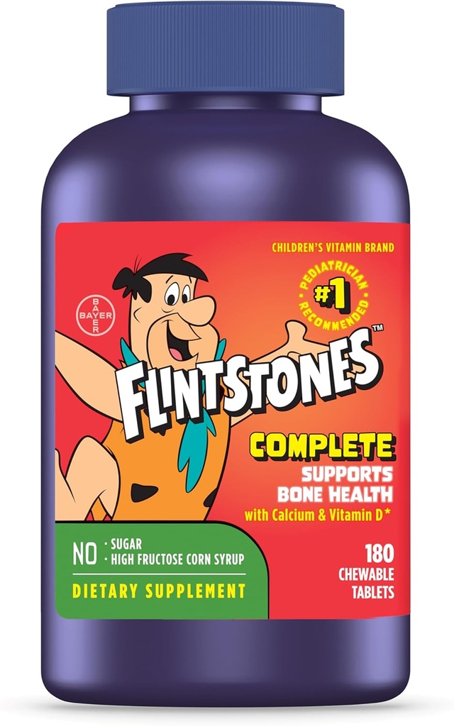 Flintstones Vitamins Chewable Kids Vitamins, Complete Multivitamin & L’il Critters Fiber Daily Gummy Supplement for Kids, for Digestive Support, Berry and Lemon Flavors, 90 Gummies 3