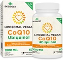 1000mg Liposomal CoQ10 Ubiquinol, 60 Vegan Softgels, High Absorption Ubiquinol CoQ10 Supplement, Active Antioxidant Form of Coenzyme Q10 for Heart Health & Energy Production 2