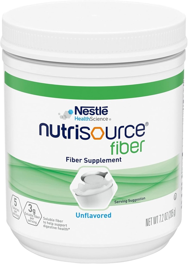 Nestle Nutrisource Fiber Fiber Supplement Unflavored 7.2 oz. Canister 4 Ct 2