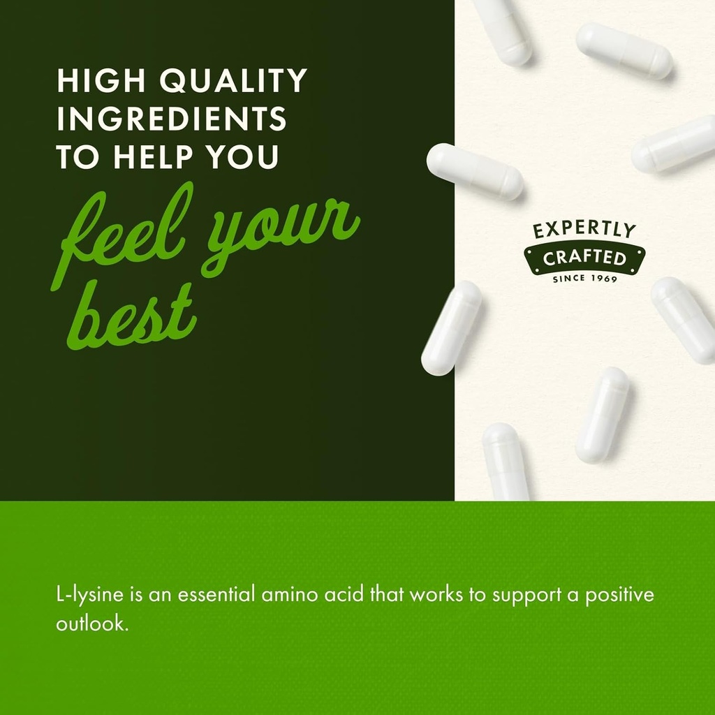 Swanson Free Form L-Lysine - Natural Supplement Promoting Stress Support & Nervous System Health - May Promote Calm Mood & Relaxation - (300 Capsules, 500mg Each) 2 Pack 6