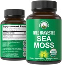 Organic Sea Moss Capsules. Wild Harvested Sea Moss Raw Organic Vegan Supplement from Red Algae Seaweed. 100% Whole Extract Raw Irish SeaMoss Superfood Pills. for Gut, Respiratory, Immune Support. 2