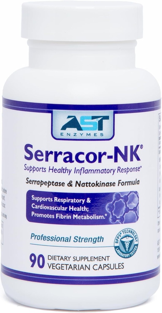 AST Enzymes Serracor-NK –Proteolytic Systemic Enzyme Formula – Contains Acid-Resistant Serrapeptase and Acid-Resistant Nattokinase – 90 Vegetarian Capsules 2