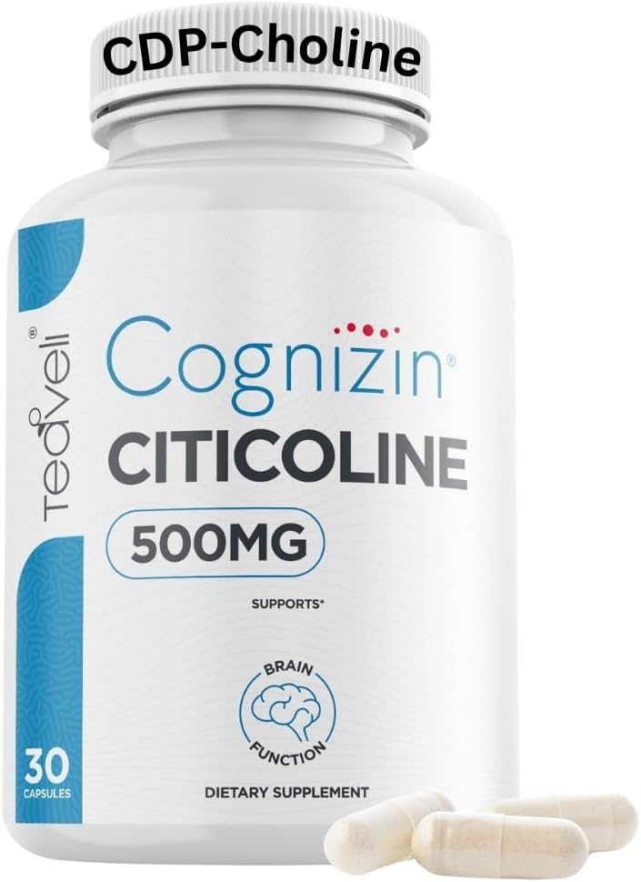 Teaveli Cognizin Citicoline- 500mg CDP Choline Capsules- Clinically Studied Brain Supplement to Support Clarity, Concentration and Memory – Most Bioavailable Form of Choline Supplements - 30 Servings 2