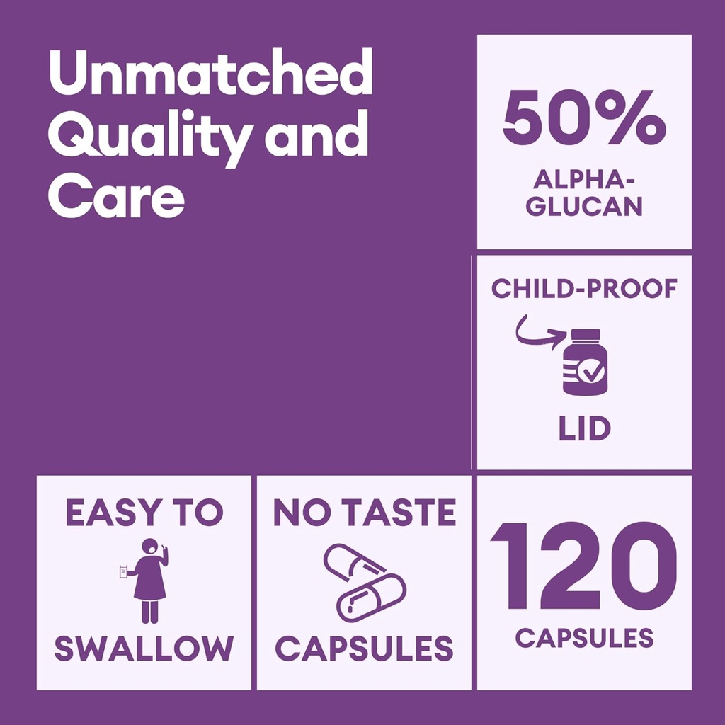 Active Hexose Correlated Compound Supplements – 120 Vegan Caps, 500mg – Organic Shiitake Mushroom Extract Supplement Capsules for Immune Support & Natural Immune Booster – Non-GMO & Gluten-Free 3