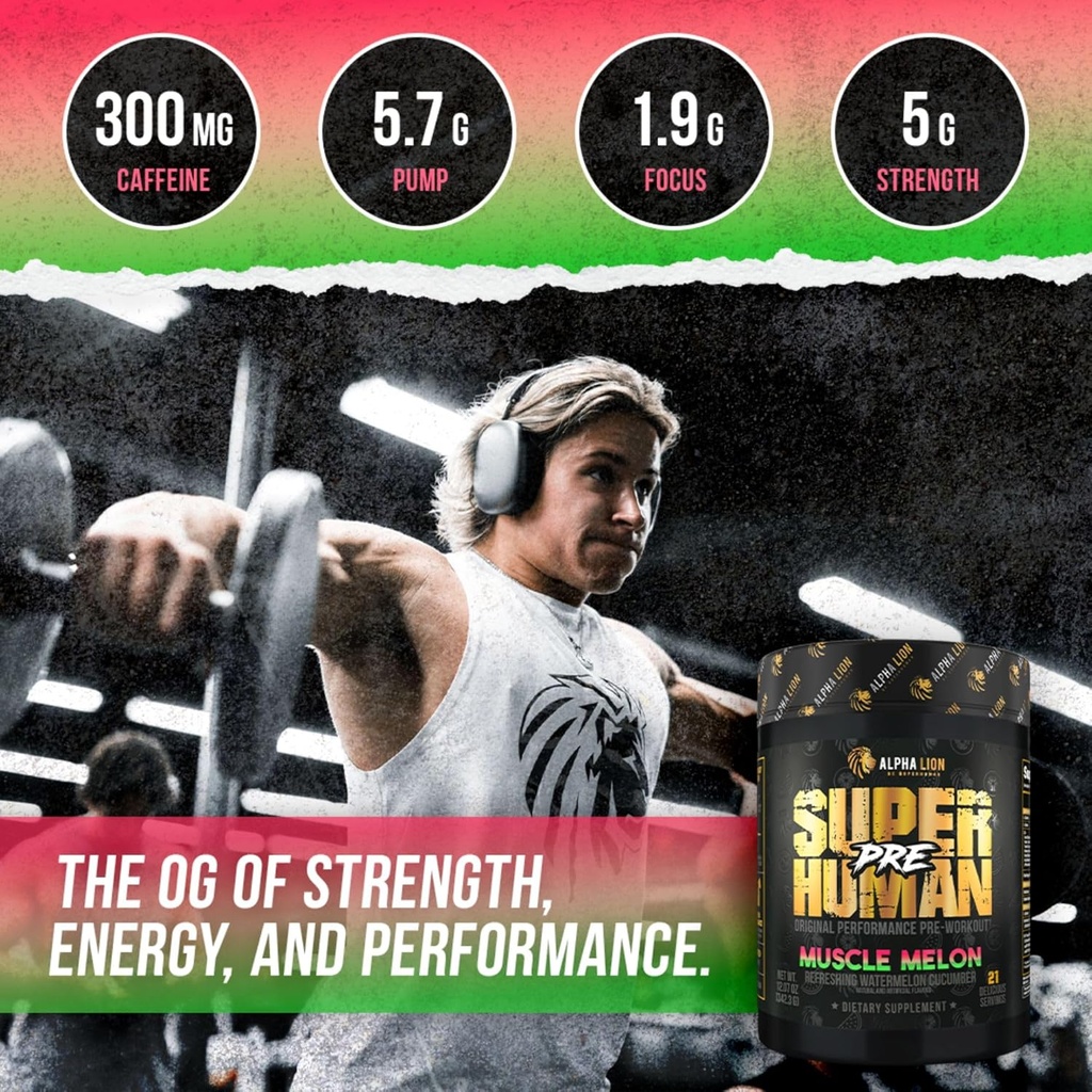 ALPHA LION Superhuman Pre Workout Powder & Post Workout Recovery Bundle, Sustained Energy & Focus + Lean Muscle Growth, Strength & Volume (Muscle Melon & Gainy Smith Apple) 5