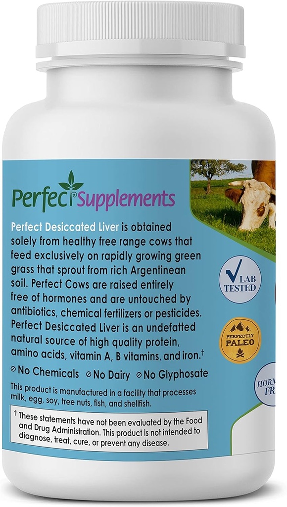 Perfect Supplements – Perfect Desiccated Liver – 120 Capsules – Undefatted Beef Liver – Natural Source of Protein, Iron, Vitamins A & B – 3 Pack 4