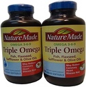 Nature Made Triple Omega 3 6 9 - Fish, Flaxseed, Safflower & Olive Oils - 2 Bottles, 180 Softgels Each 2