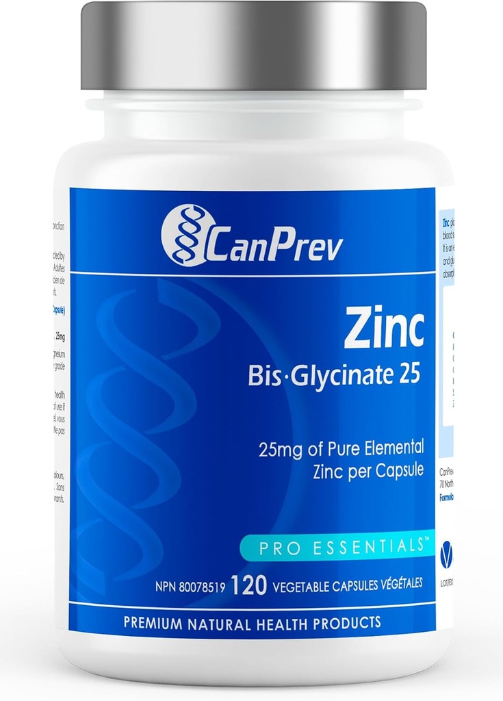 CanPrev Zinc Bis-Glycinate 25, 120 vegicaps 2