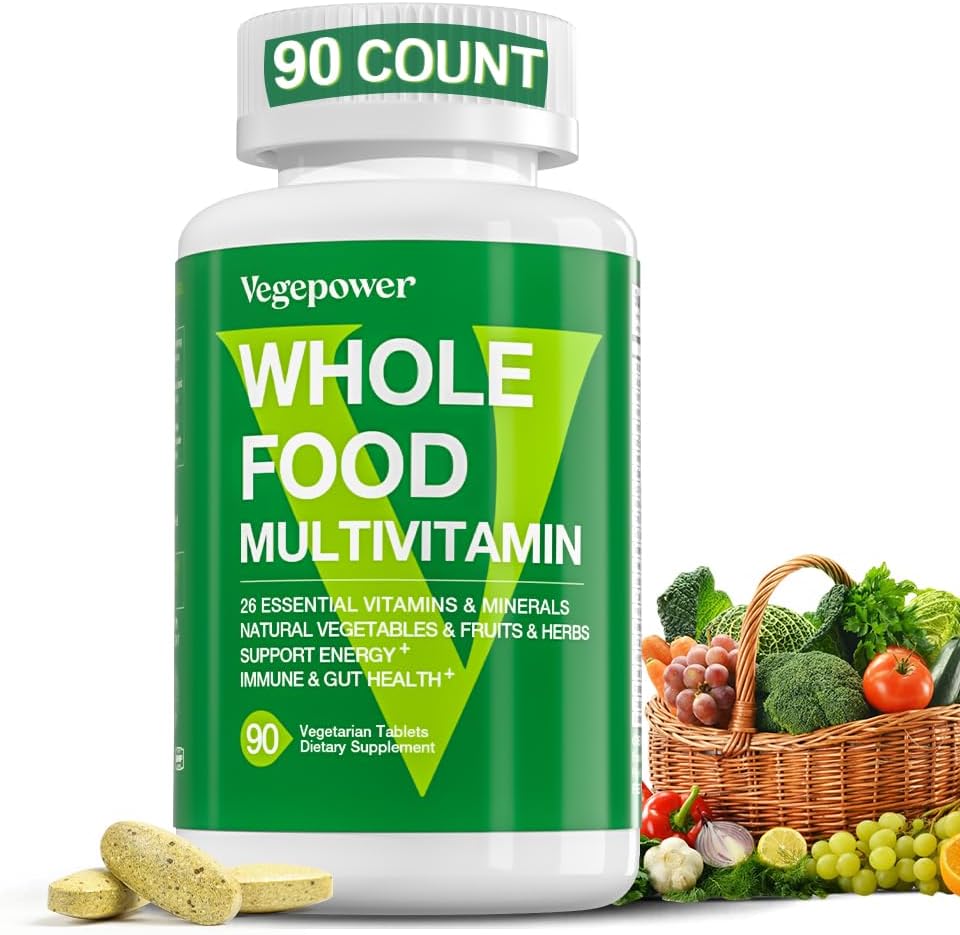 Vegan Whole Food Multivitamin with Iron, Daily Multivitamin for Men and Women, Methylated Multi Vitamins, B-Complex, Fruits & Vegetables, Enzymes, Omegas, Mushroom, Non-GMO, 90 Count 2