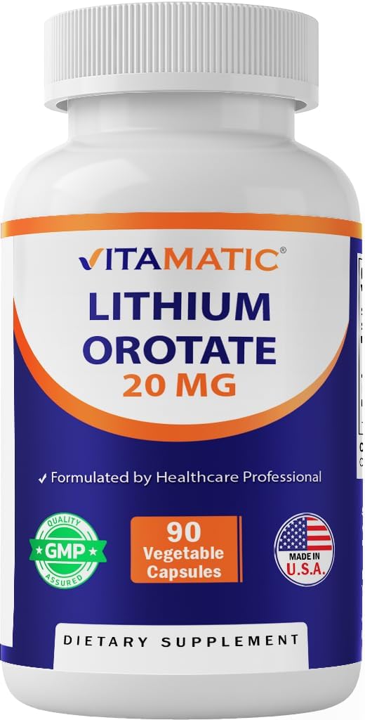 Vitamatic Lithium Orotate 20mg, 90 Capsules - Veggie Caps, Non-GMO, Gluten Free 2