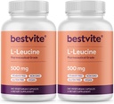 BESTVITE Filler-Free L-Leucine 500mg per Capsule (480 Vegetarian Capsules) (240x2) – No Stearates, No Fillers – Vegan, Non-GMO, Gluten-Free Leucine Supplement – Essential Amino Acid Supplement 2