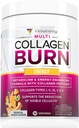 Multi Collagen Burn: MultiType Hydrolyzed Protein Peptides with Hyaluronic Acid, Vitamin C, SOD B Dimpless, Types I, II, III, V and X, with Caffeine 30 Servings Tropical Punch Flavored 2
