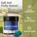 HERBAMAMA L-Methylfolate Gummies - 15mg 5-MTHF Calming Supplement for Adults - Vegan, Non-GMO Methylated Folate (Vitamin B9) for Brain Support - 60 Pectin-Based Blueberry-Flavored Chews 5