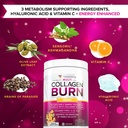 Multi Collagen Burn: MultiType Hydrolyzed Protein Peptides with Hyaluronic Acid, Vitamin C, SOD B Dimpless, Types I, II, III, V and X, with Caffeine 30 Servings Tropical Punch Flavored 6