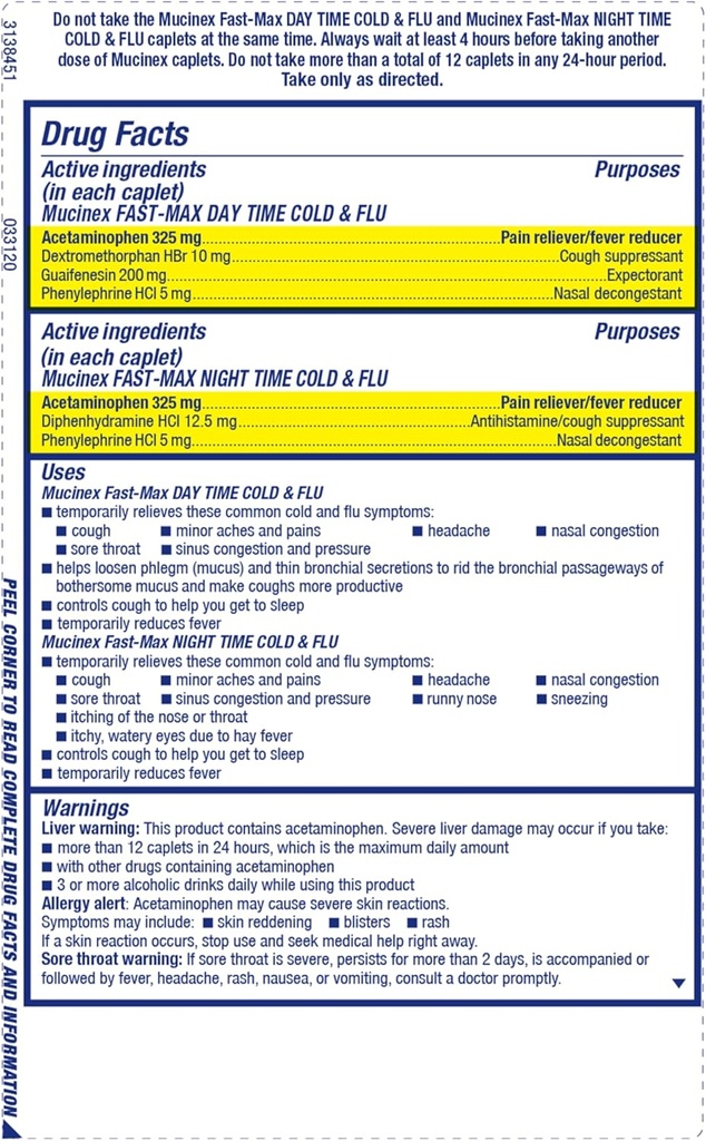 Mucinex Fast-Max Maximum Strength Cold & Flu Day and Night Medicine, 40 Count 6