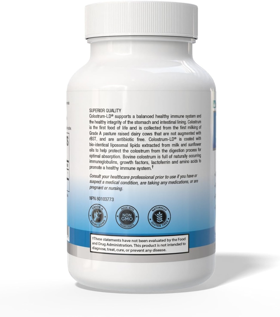 Colostrum-LD Colostrum Capsules - 120 Count - Liposomal Delivery 3