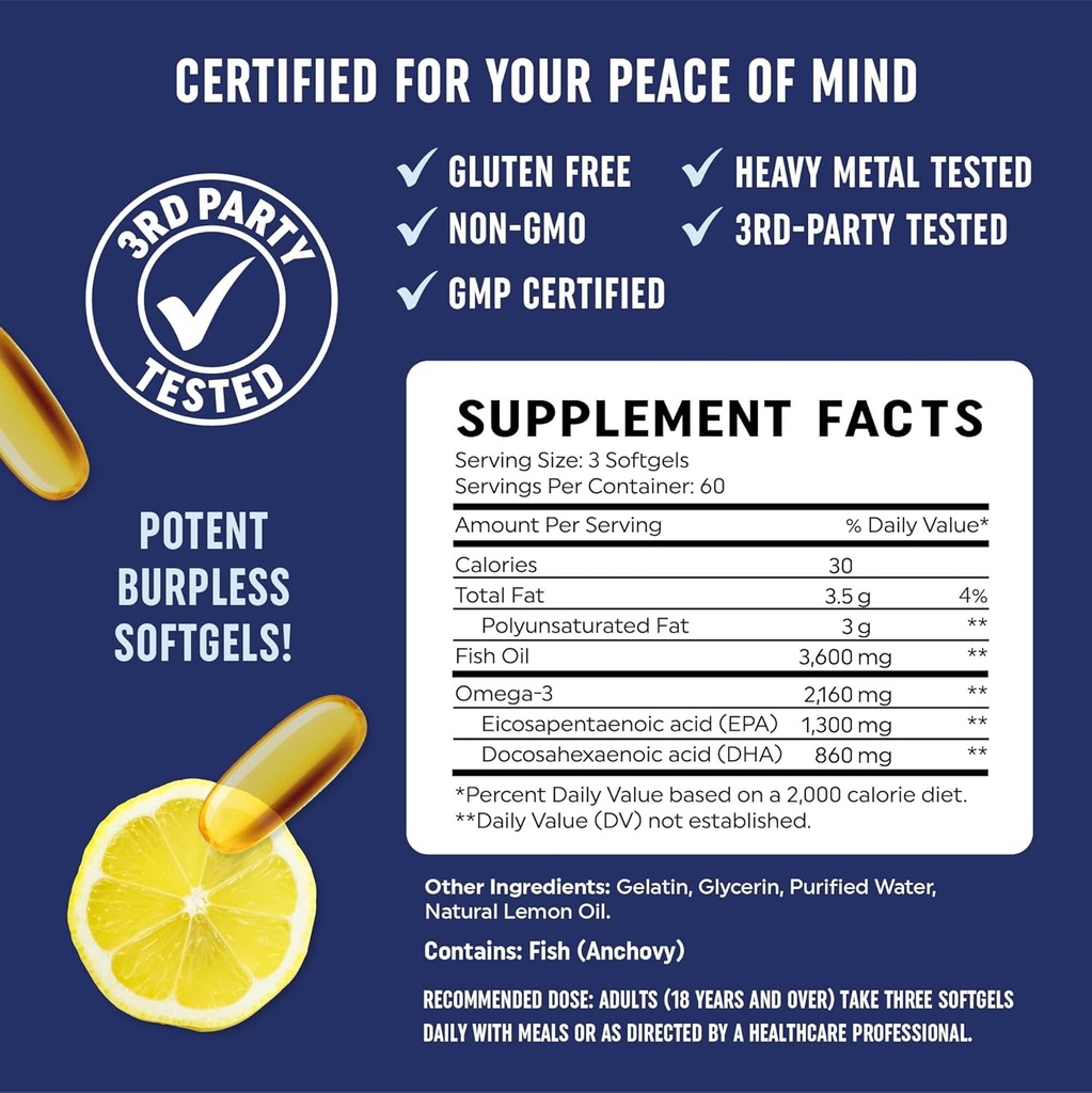 Omega 3 Fish Oil Softgels and Omega 3 Liquid Drops for Kids | EPA, DHA & Algae Oil for Heart, Brain, and Immune Support | Omega 3 Bundle for The Whole Family 3