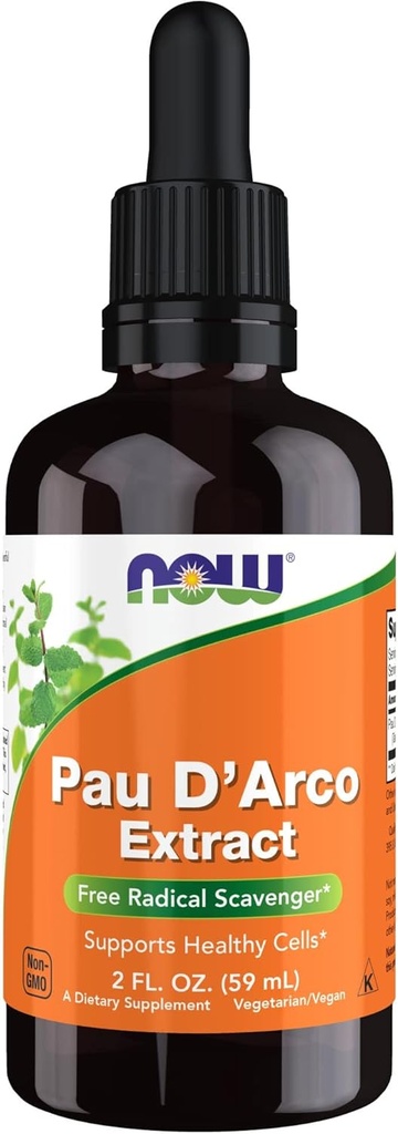 NOW Foods Supplements, Pau D'Arco Extract Liquid with Dropper, Free Radical Scavenger*, 2-Ounce 2