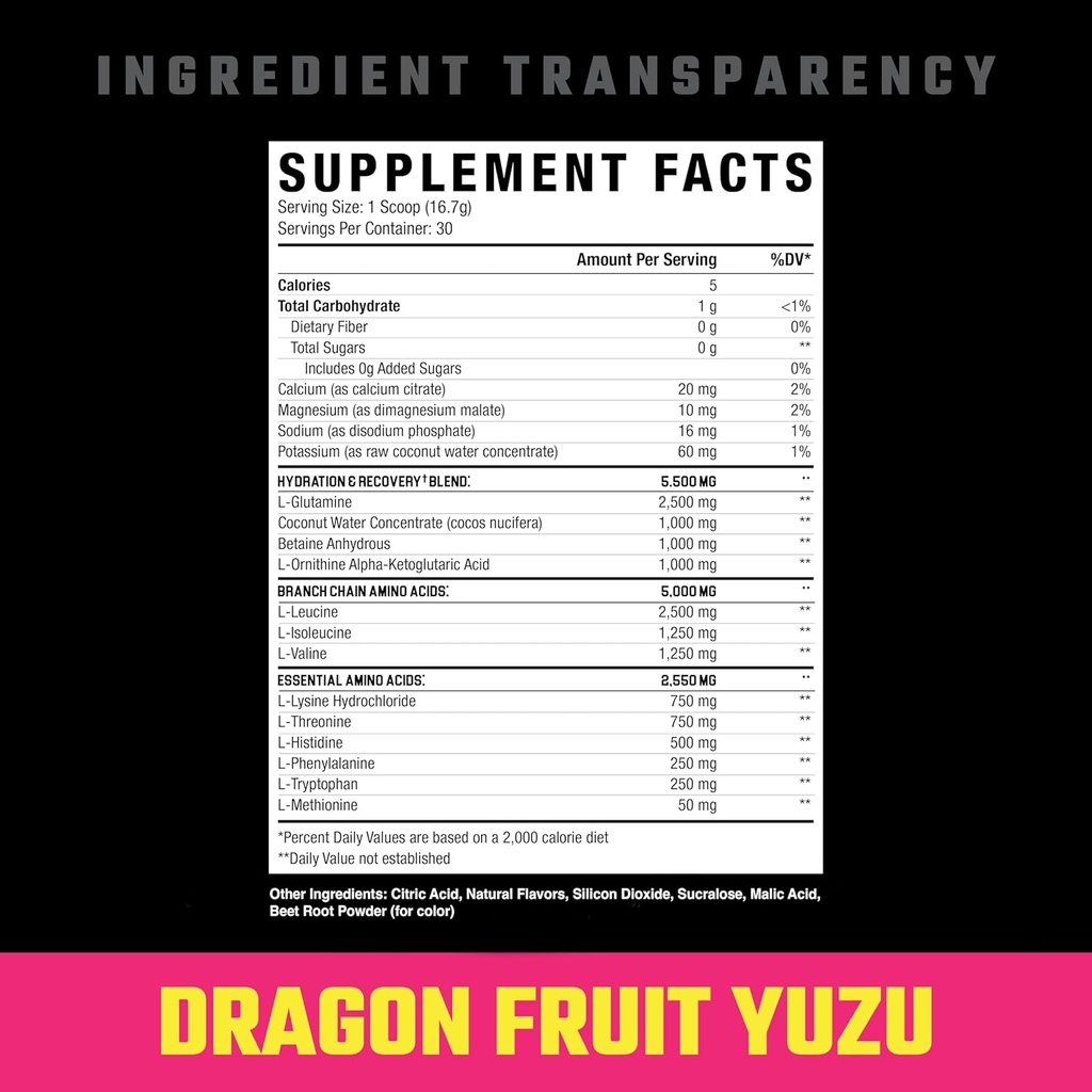 The Grind Essential Amino Acids, Branched Chain Amino Acids, 30 Servings (Dragon Fruit Yuzu) 3