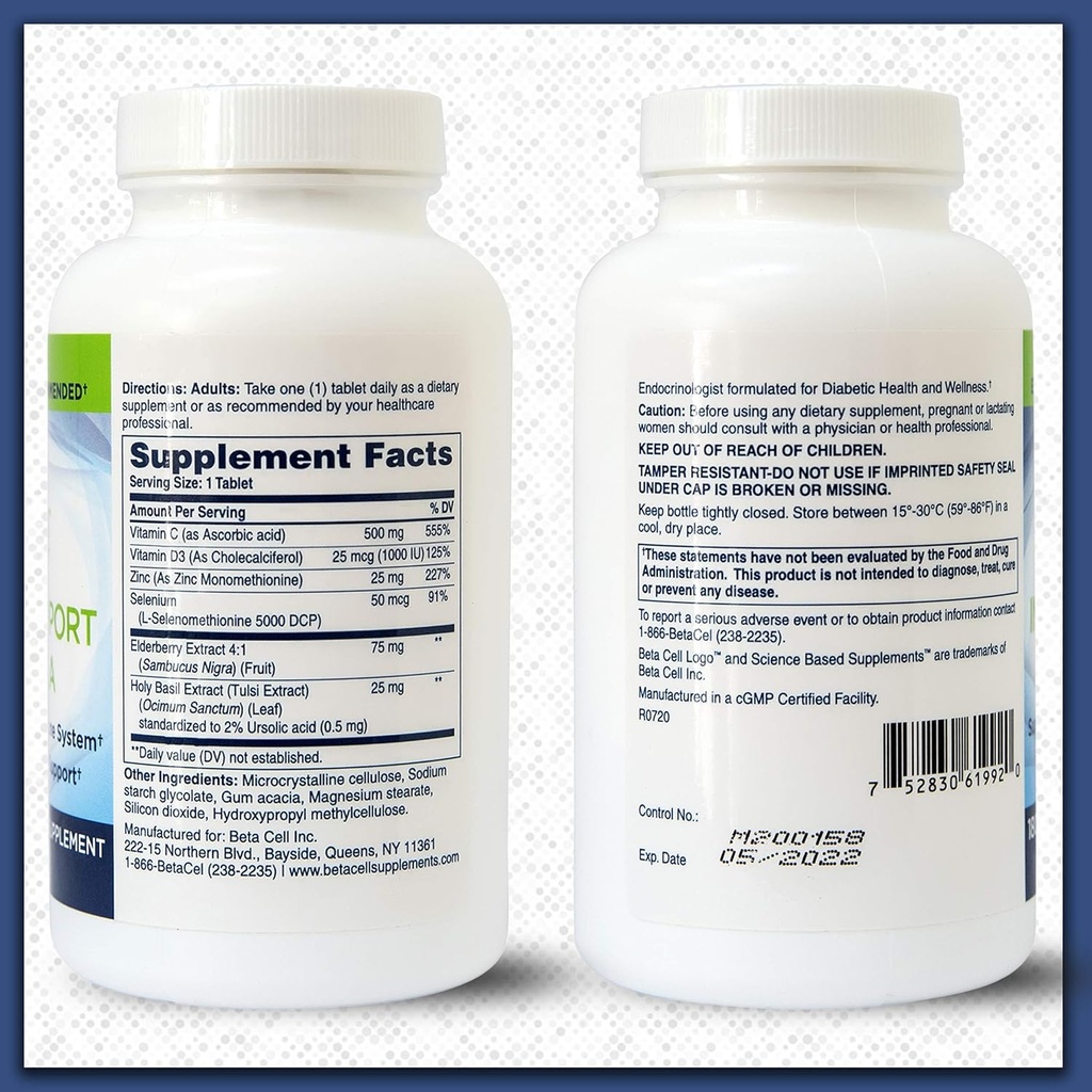 180 Tablets - 6 in 1 Immune Supplement | Vitamin C - Elderberry - Selenium - Vitamin D - Zinc and Holy Basil - Immune Defense for Adults and Kids 6