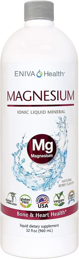 Liquid Ionic Magnesium Supplement (32oz) Digestive Health, Muscle Energy and Bones. Doctor Formulated. Zero Calories. Zero Sugar. by Eniva Health. 2