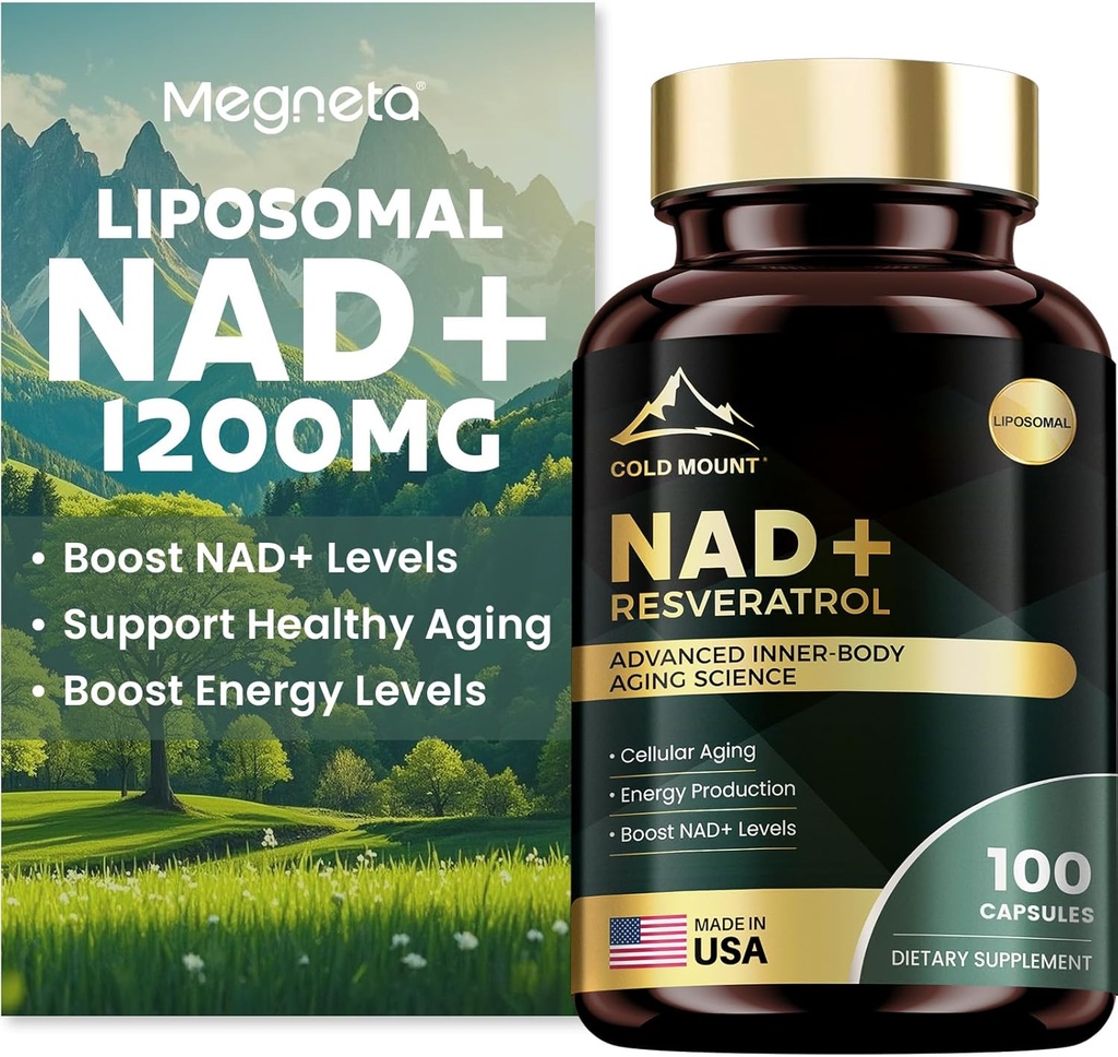 Liposomal NAD+ Supplement 1200mg with Trans Resveratrol - Boost NAD+ Levels, Energy & Anti-Aging Support - Vegan, 100 Softgels 2