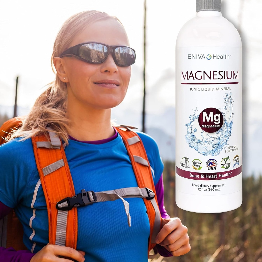 Liquid Ionic Magnesium Supplement (32oz) Digestive Health, Muscle Energy and Bones. Doctor Formulated. Zero Calories. Zero Sugar. by Eniva Health. 5