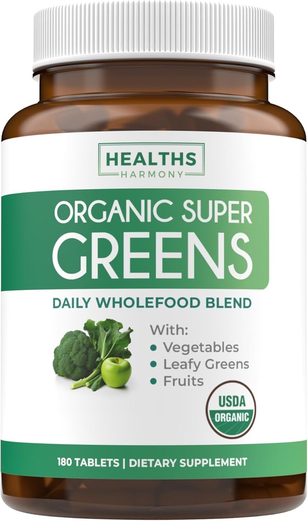 Super Greens & Hawthorn Extract (3-Month Supply) Super Berry Blend Bundle of Organic Super Greends Powder - Complete Superfood & Hawthorn Berry 4:1 Extract - High Strength Extract (180 Capsules) 3