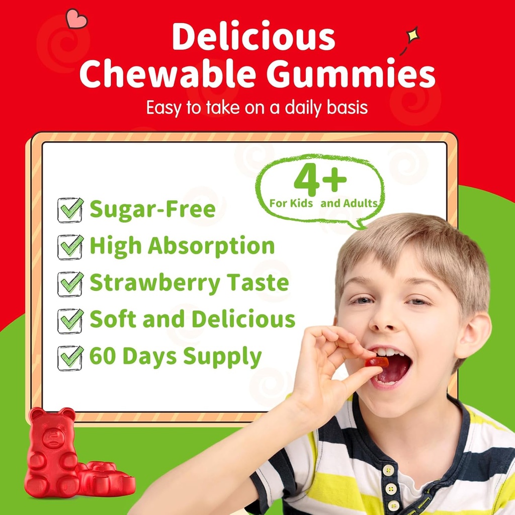2 Pack Magnesium Gummies for Kids & Adults- Magnesium Glycinate Complex 4
