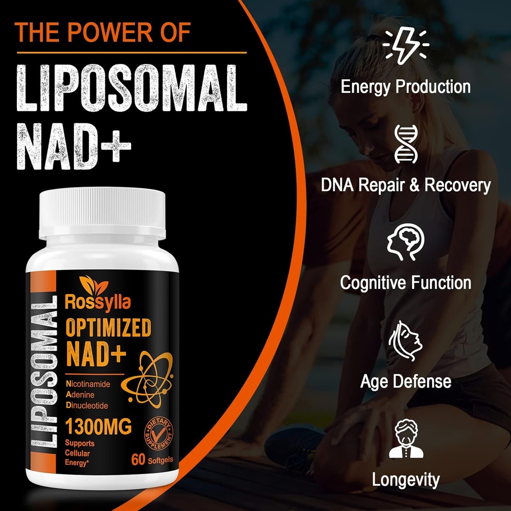 1300 MG Liposomal NAD+ Supplement | Highest Absorption | Purest NAD Supplemet to Boost NAD+ Effetively | Boosting NAD+ Supplement for Aging Defese, Cellular Energy, Longevity | 360 Count 6