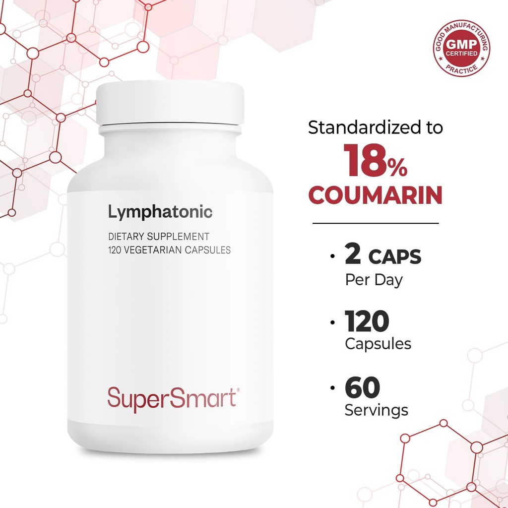 Supersmart - Lymphatonic 40mg per Day - Lymphatic Drainage Supplement - Melilotus Officinalis | Non-GMO & Gluten Free - 120 Vegetarian Capsules 6