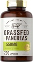 Carlyle Grass Fed Beef Pancreas | 550mg | 200 Capsules | Desiccated Pasture Raised Bovine Supplement | Non-GMO, Gluten Free | by Herbage Farmstead 2