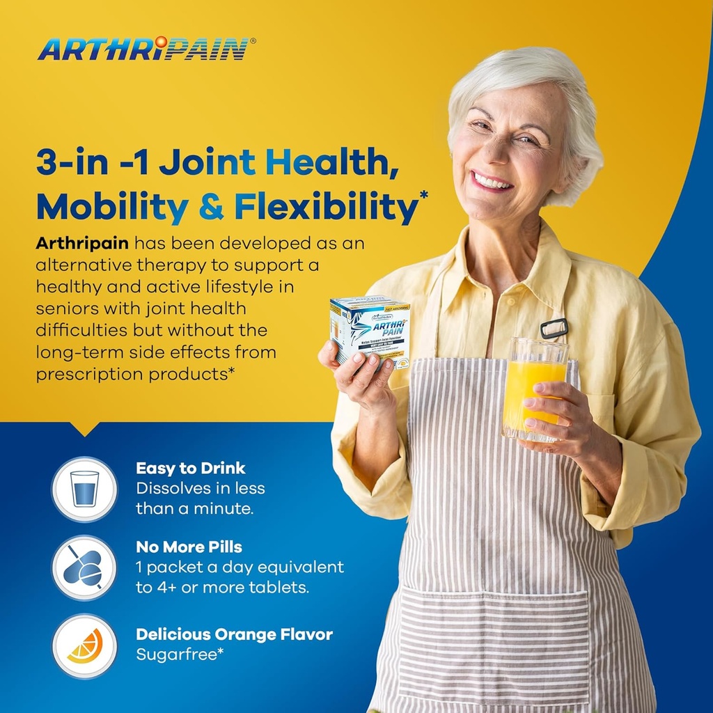 Arthripain – Joint Support Cartilage Repair Supplement – Clinically Tested Joint Juice - Ligament Relief Support – Glucosamine Chondroitin MSM – Swollen Knee Treatment –Sugar-Free – Made in US - 30ct 4