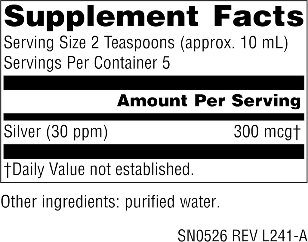 Source Naturals Wellness Colloidal Silver, 30 ppm, Non-GMO Liquid Dietary Supplement That Supports Physical Well Being* - 2 Fluid oz 3