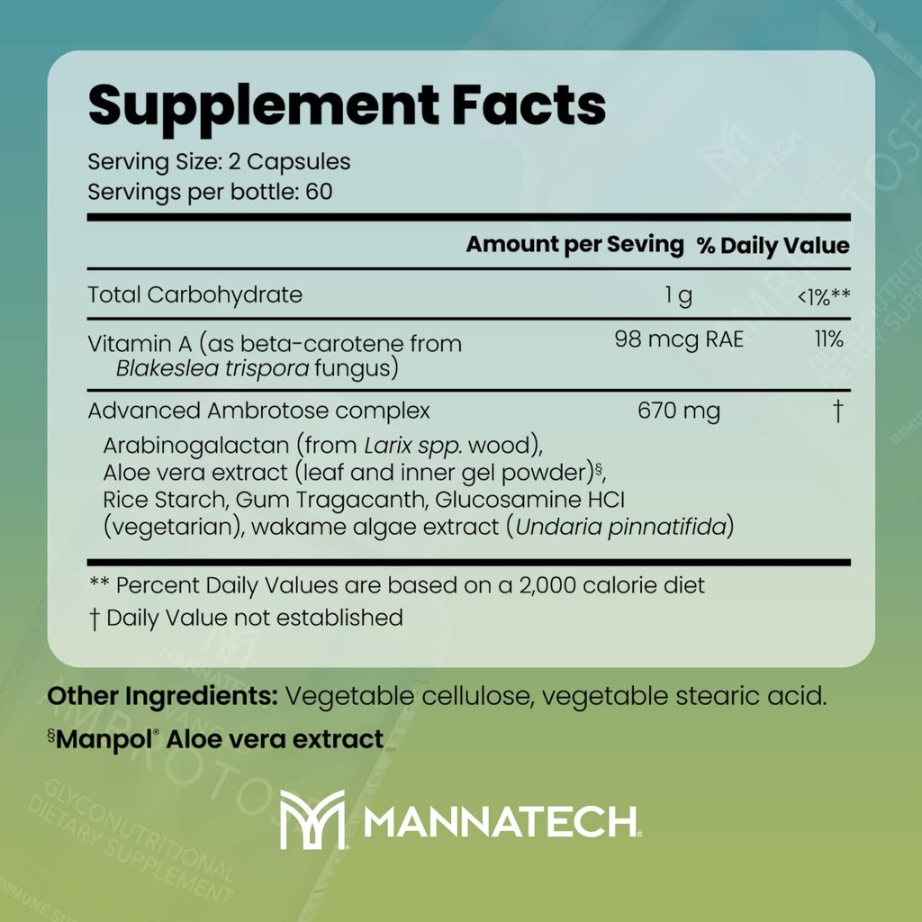 Mannatech Advanced Ambrotose 120 Capsules 3