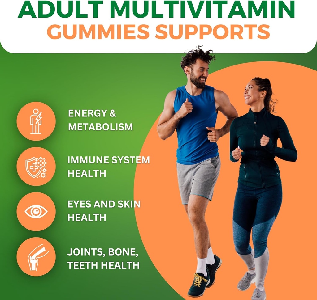 Halal Adult Multivitamin Gummies for Men, Women, Complete Everyday Nutritional Support with Biotin, Vegan, Natural Fruit Flavors, Non-GMO, Made in USA - Halal Vitamins 4
