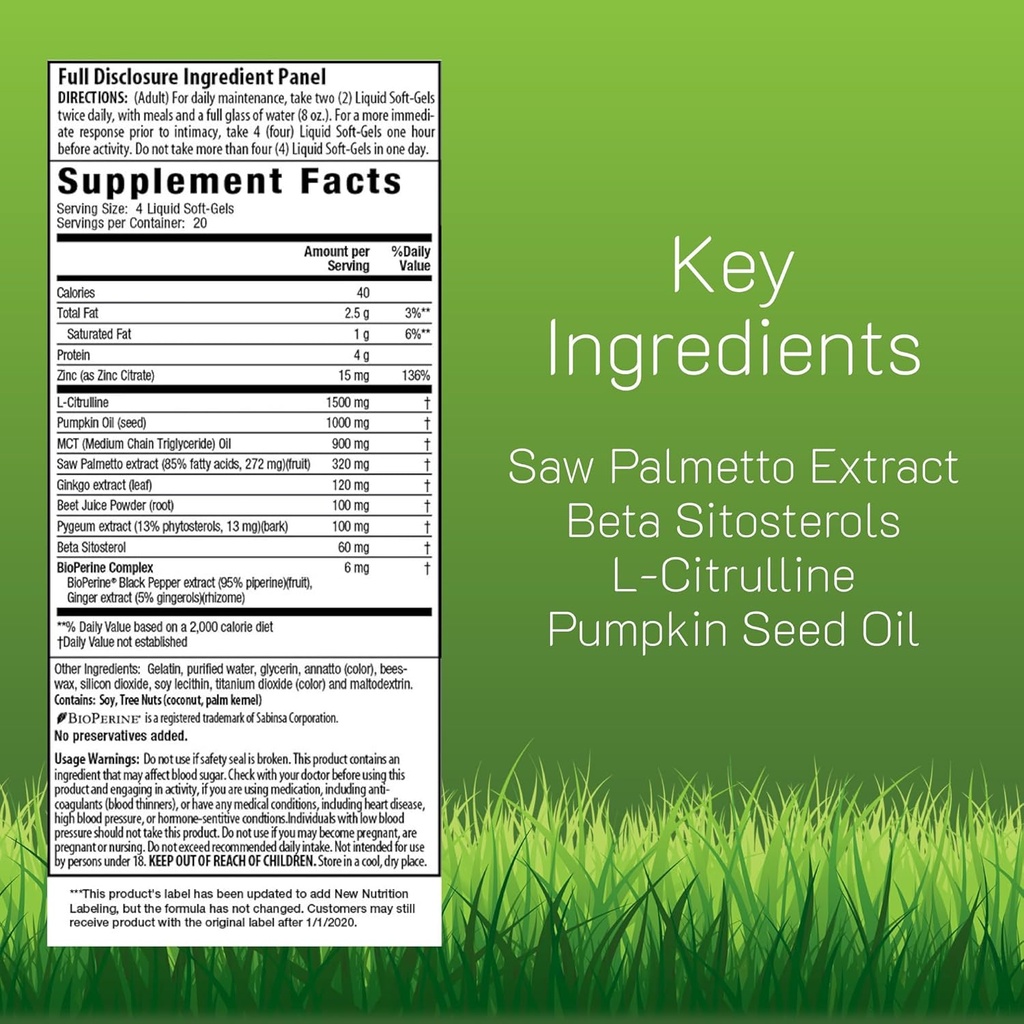Irwin Naturals Prosta-Strong RED with Nitric Oxide Boosters - Prostate Health Support - Saw Palmetto, Lycopene, Pumpkin Seed & More - 80 Liquid Softgels 3