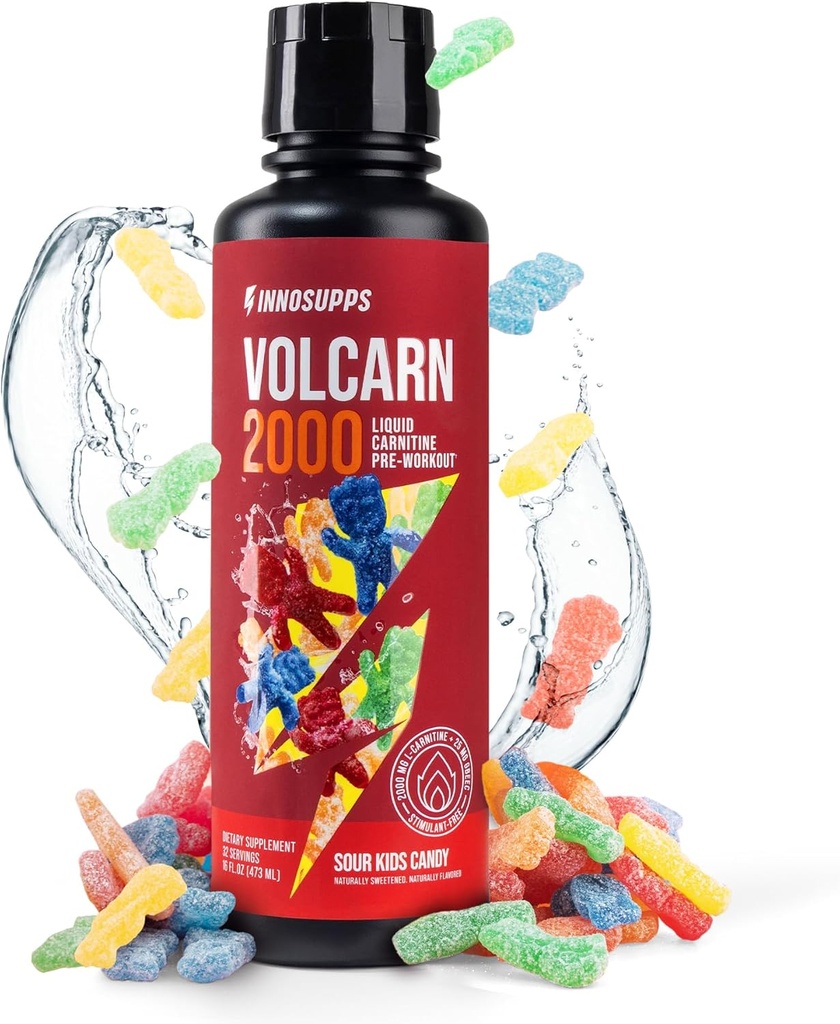 InnoSupps Volcarn 2000 - L-CARNITINE Advanced Energy Liquid | ATP Enhancer with GBEEC | Boosts Energy, Enhances Focus, Caffeine Free, No Artificial Sweeteners | 32 Servings (Sour Kids Candy) 2