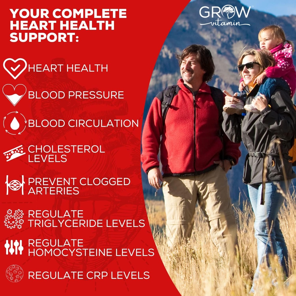 Heart Support Supplement, Promotes Cardiovascular Health, Triglyceride, Homocysteine, and CRP Levels, Natural Artery Cleanse, Made with 22 Premium Herbs & Vitamins 4