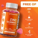 Vitamatic Zinc 50mg Gummies – 60 Vegan Gummies Gluten Free – Healthy Immune Support for Adults, Men & Women 5
