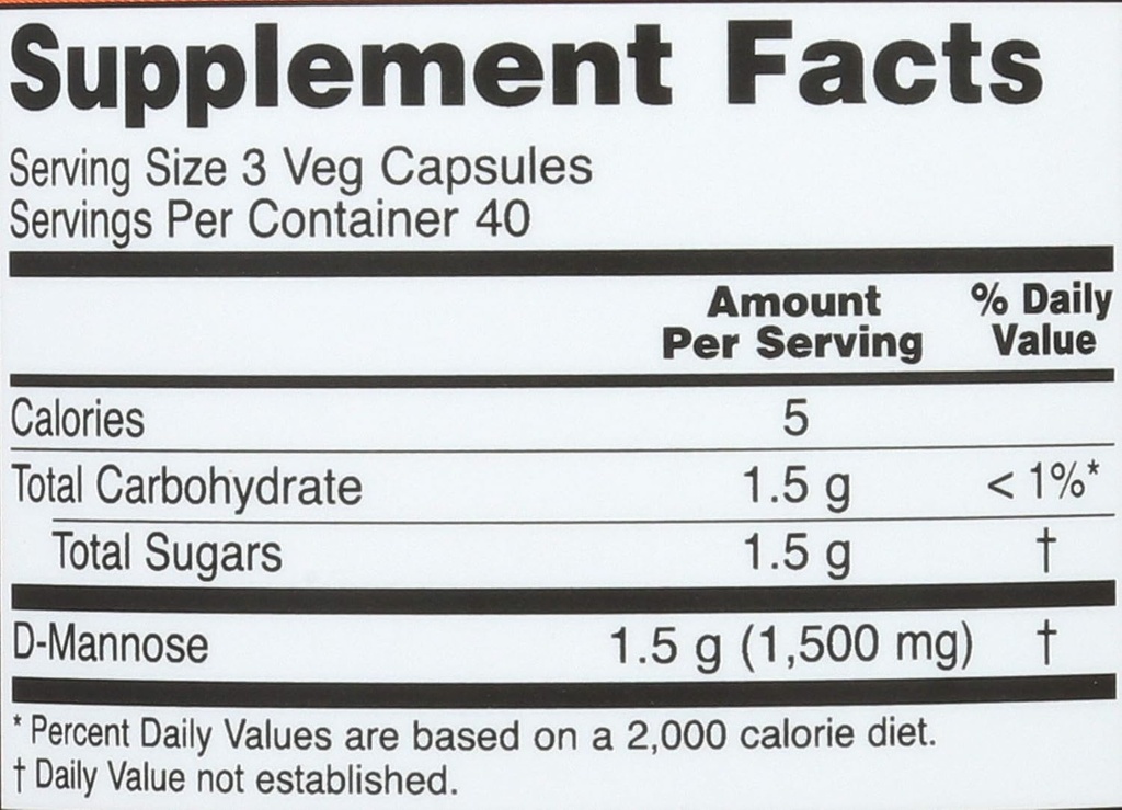 Now Foods D-Mannose, 120 Caps 500 mg (Pack of 3) 4