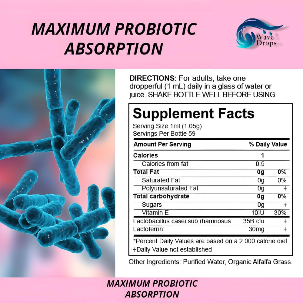 Liposomal Probiotics, Probiotics for Women & Men, Powerful 35 Billion CFUs Non-GMO, Vegan, Gluten-Free, Liquid Drops for Digestive Health and Immune Support 59 Servings 3