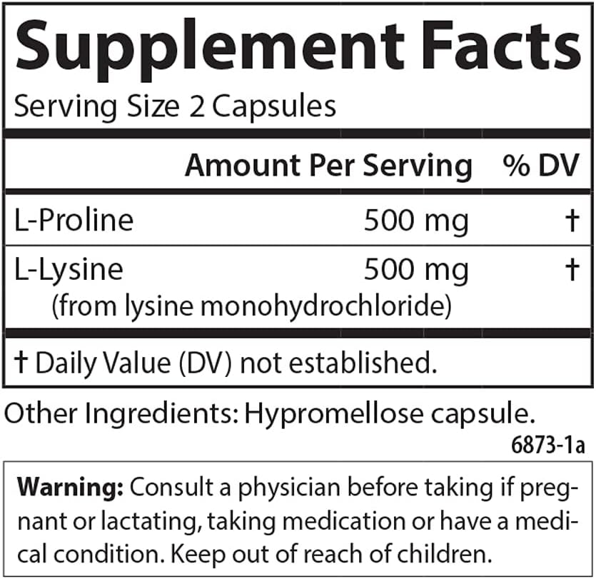 Carlson - Pro-Rite, Free-Form L-Proline & L-Lysine, Health, Joint Support & Collagen Formation, 200 Capsules 5