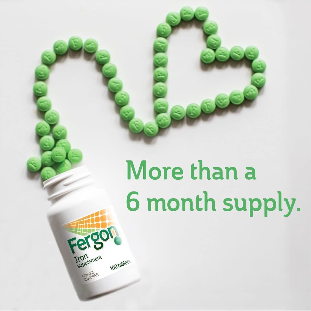 Fergon High Potency Iron Supplement Tablets 100 ea (Pack of 3) 5