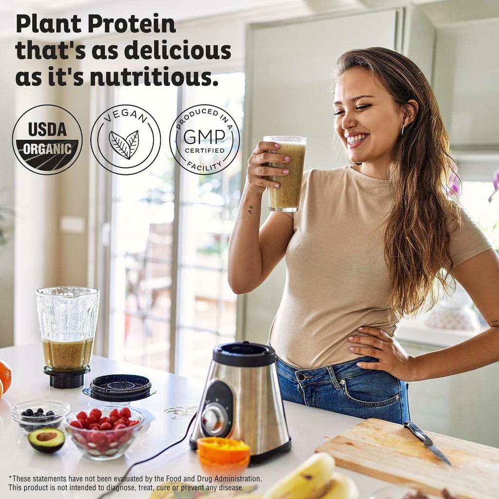 KOS Vegan Protein Powder, Salted Caramel Coffee - Low Carb Pea Protein Blend, Organic Plant Superfood Rich in Vitamins & Minerals - Keto, Dairy Free - Meal Replacement for Women & Men - 15 Servings 3